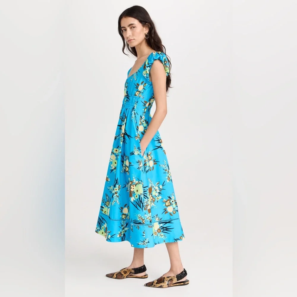 NWT $448 Tory Burch Printed Scoop-Neck Dress